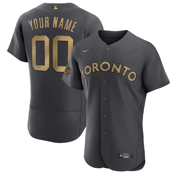 Men's Toronto Blue Jays Active Player Custom 2022 All-Star Charcoal Flex Base Stitched MLB Jersey
